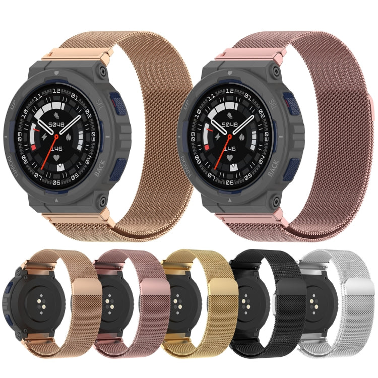 For Amazfit Active Edge A2212 Milan Magnetic Steel Mesh Watch Band(Rose Gold) by bashfashion