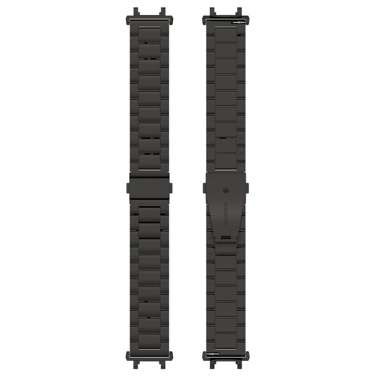 For Amazfit Active Edge A2212 Three Beads Stainless Steel Watch Band(Black) by bashfashion