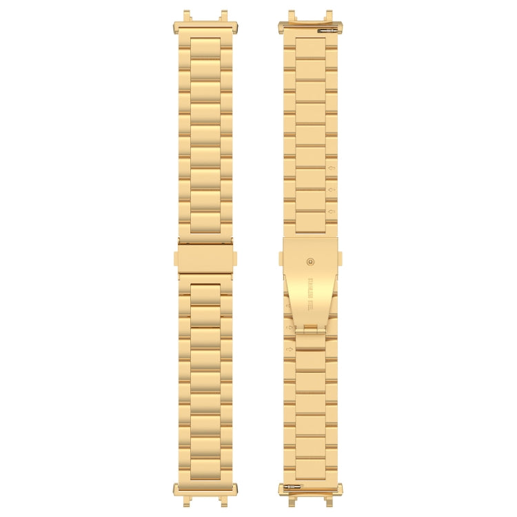 For Amazfit Active Edge A2212 Three Beads Stainless Steel Watch Band(Gold) by bashfashion