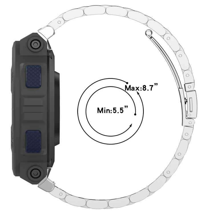 For Amazfit Active Edge A2212 Three Beads Stainless Steel Watch Band(Black) by bashfashion