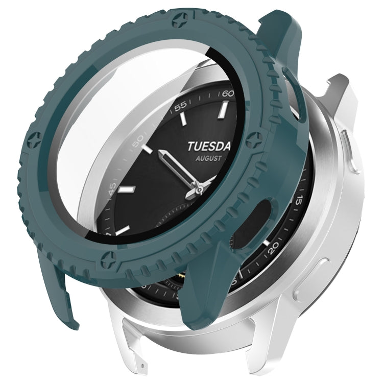 For Xiaomi Watch S3 PC + Tempered Film Integrated Watch Protective Case(Green) by bashfashion