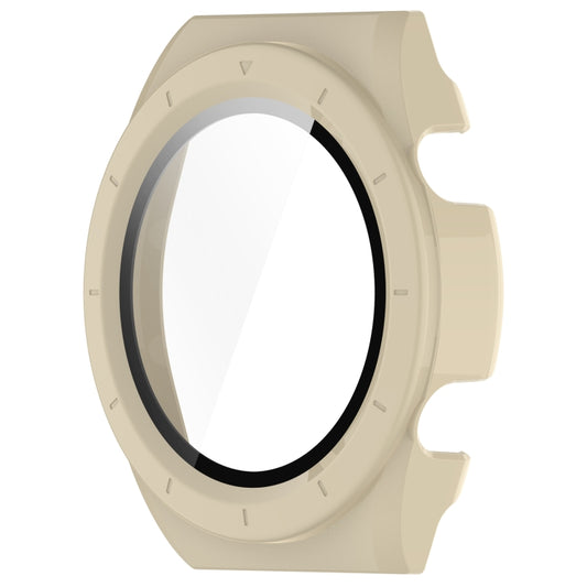 For Xiaomi Watch H1 PC + Tempered Film Integrated Watch Protective Case(Beige) by bashfashion