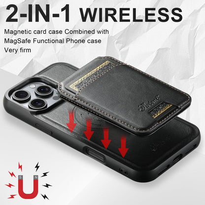For iPhone Air Suteni H15 MagSafe Oil Eax Leather Detachable Wallet Back Phone Case(Black) by Suteni