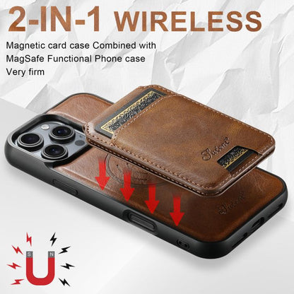 For iPhone Air Suteni H15 MagSafe Oil Eax Leather Detachable Wallet Back Phone Case(Brown) by Suteni
