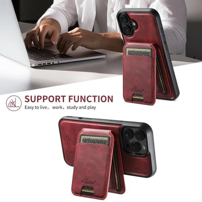 For iPhone Air Suteni H15 MagSafe Oil Eax Leather Detachable Wallet Back Phone Case(Red) by Suteni