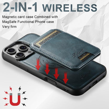 For iPhone Air Suteni H15 MagSafe Oil Eax Leather Detachable Wallet Back Phone Case(Blue) by Suteni
