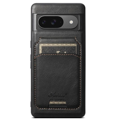 For Google Pixel 9 Suteni H15 Oil Eax Leather Detachable Wallet Back Phone Case(Black) by Suteni