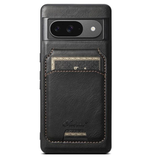 For Google Pixel 9 Suteni H15 Oil Eax Leather Detachable Wallet Back Phone Case(Black) by Suteni