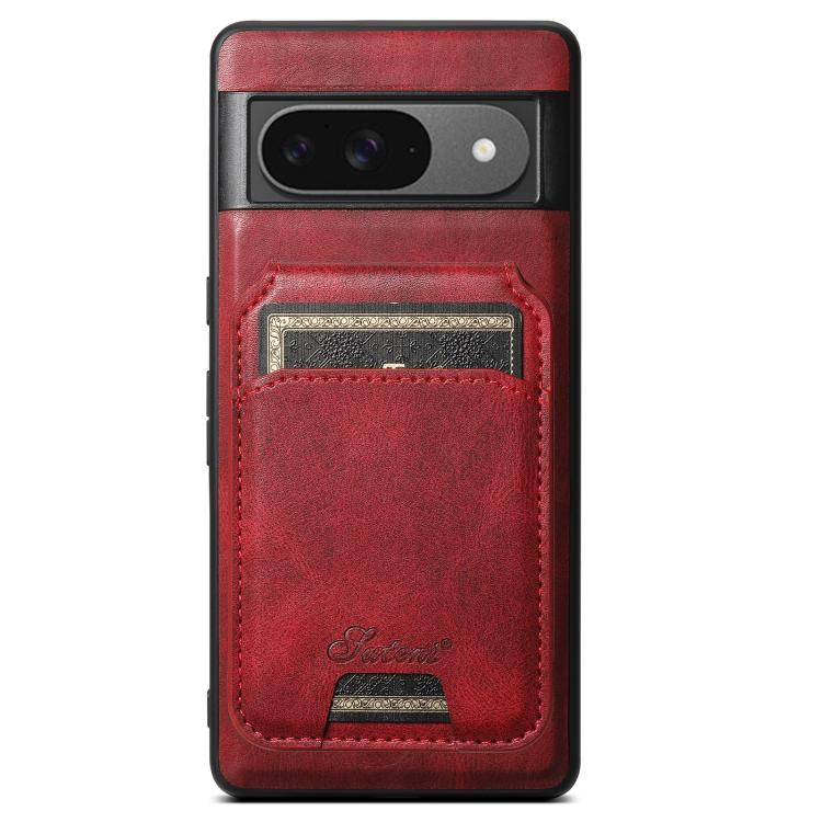 For Google Pixel 9 Suteni H15 Oil Eax Leather Detachable Wallet Back Phone Case(Red) by Suteni