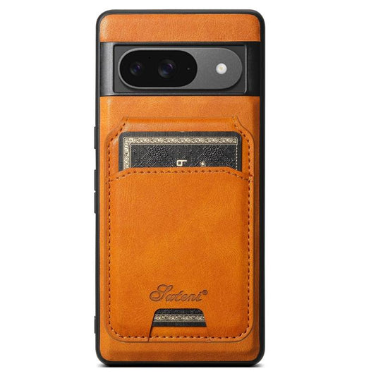 For Google Pixel 9 Suteni H15 Oil Eax Leather Detachable Wallet Back Phone Case(Khaki) by Suteni