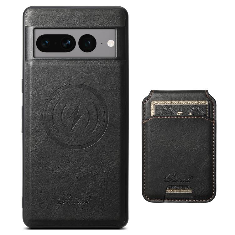 For Google Pixel 10 Pro Suteni H15 Oil Eax Leather Detachable Wallet Back Phone Case(Black) by Suteni