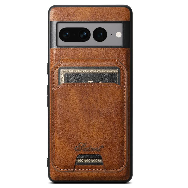 For Google Pixel 10 Pro Suteni H15 Oil Eax Leather Detachable Wallet Back Phone Case(Brown) by Suteni