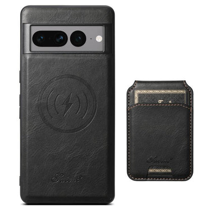 For Google Pixel 10 Suteni H15 Oil Eax Leather Detachable Wallet Back Phone Case(Black) by Suteni