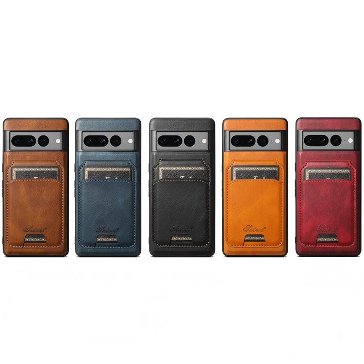 For Google Pixel 9 Pro Suteni H15 Oil Eax Leather Detachable Wallet Back Phone Case(Brown) by Suteni