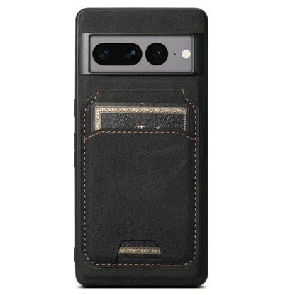 For Google Pixel 8 Suteni H16 Litchi Texture Leather Detachable Wallet Back Phone Case(Black) by Suteni