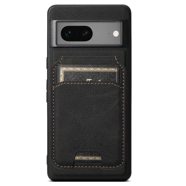 For Google Pixel 7 Suteni H16 Litchi Texture Leather Detachable Wallet Back Phone Case(Black) by Suteni