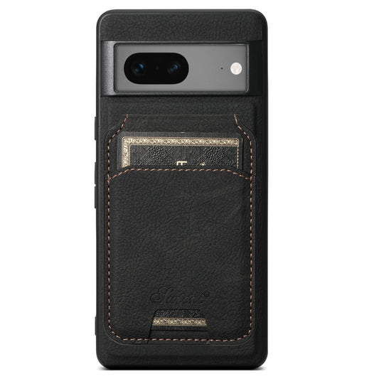 For Google Pixel 7 Suteni H16 Litchi Texture Leather Detachable Wallet Back Phone Case(Black) by Suteni