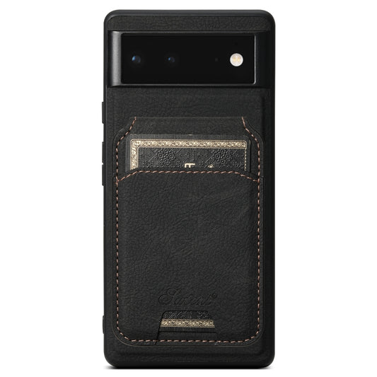 For Google Pixel 6 Suteni H16 Litchi Texture Leather Detachable Wallet Back Phone Case(Black) by Suteni