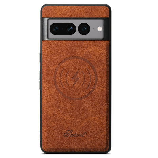 For Google Pixel 8a Suteni H16 Litchi Texture Leather Detachable Wallet Back Phone Case(Khaki) by Suteni