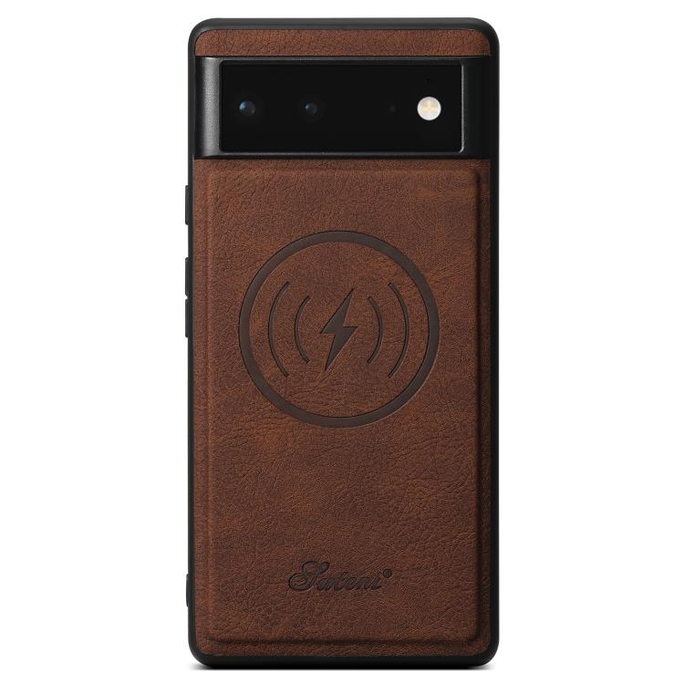 For Google Pixel 9 Pro XL Suteni H16 Litchi Texture Leather Detachable Wallet Back Phone Case(Brown) by Suteni