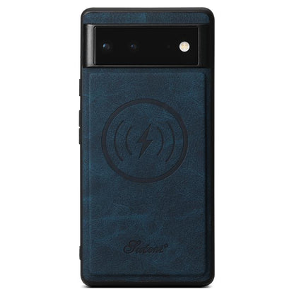 For Google Pixel 9 Suteni H16 Litchi Texture Leather Detachable Wallet Back Phone Case(Blue) by Suteni