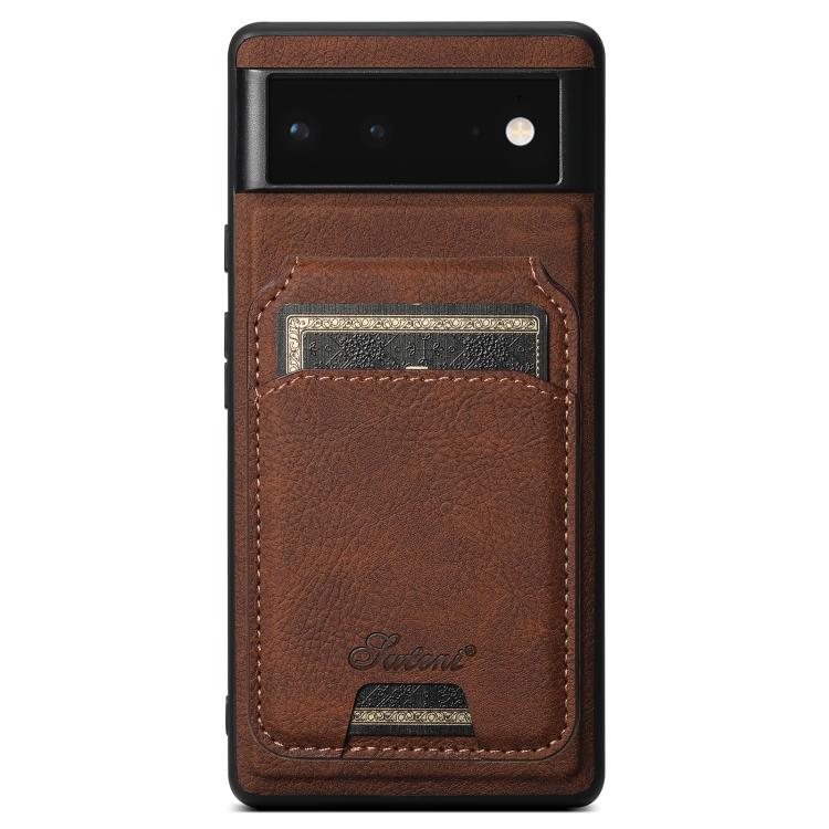 For Google Pixel 9 Pro Suteni H16 Litchi Texture Leather Detachable Wallet Back Phone Case(Brown) by Suteni