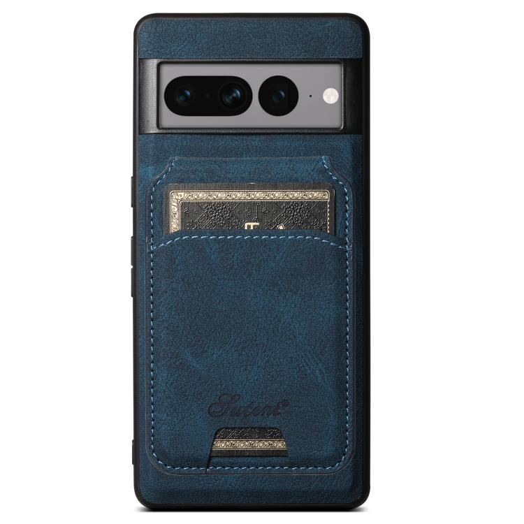 For Google Pixel 10 Pro Suteni H16 Litchi Texture Leather Detachable Wallet Back Phone Case(Blue) by Suteni