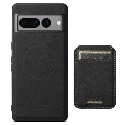 For Google Pixel 10 Pro XL Suteni H16 Litchi Texture Leather Detachable Wallet Back Phone Case(Black) by Suteni