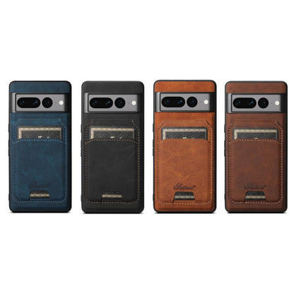 For Google Pixel 8 Pro Suteni H16 Litchi Texture Leather Detachable Wallet Back Phone Case(Khaki) by Suteni