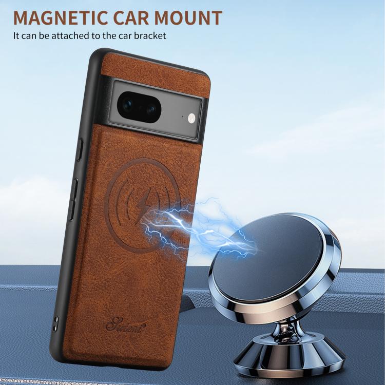 For Google Pixel 10 Pro XL Suteni H16 Litchi Texture Leather Detachable Wallet Back Phone Case(Brown) by Suteni