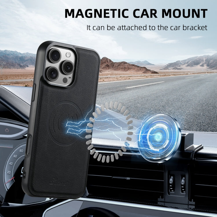 For iPhone 16 Pro Max Suteni H16 Litchi Texture Leather Detachable Wallet Back Phone Case(Black) by Suteni