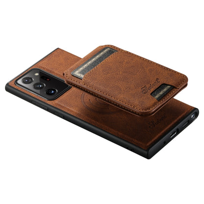 For Samsung Galaxy Note20 Ultra 5G Suteni H16 Litchi Texture Leather Detachable Wallet Back Phone Case(Black) by Suteni