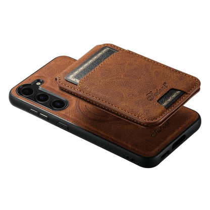 For Samsung Galaxy S24 5G Suteni H16 Litchi Texture Leather Detachable Wallet Back Phone Case(Brown) by Suteni