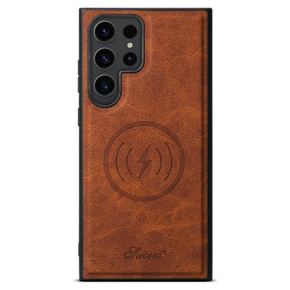 For Samsung Galaxy S24 Ultra 5G Suteni H16 Litchi Texture Leather Detachable Wallet Back Phone Case(Khaki) by Suteni