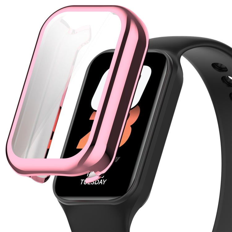 For Xiaomi Smart Band 8 Active Full Package TPU Electroplated Watch Protective Case(Pink) by bashfashion