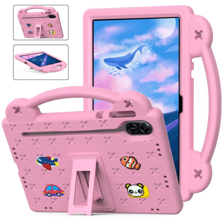 For Honor Pad X9a Handle Kickstand Children EVA Shockproof Tablet Case(Pink) by bashfashion