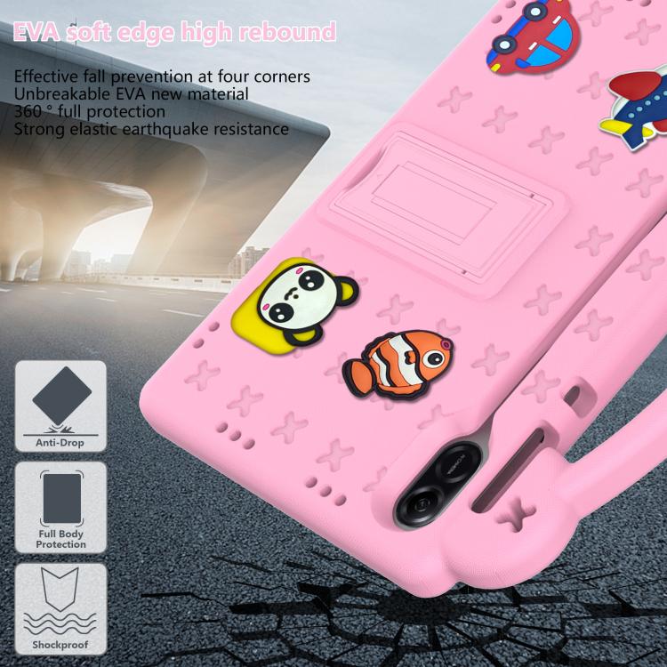 For Honor Pad X9a Handle Kickstand Children EVA Shockproof Tablet Case(Pink) by bashfashion