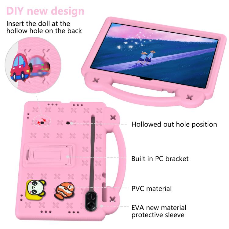For Honor Pad X9a Handle Kickstand Children EVA Shockproof Tablet Case(Pink) by bashfashion