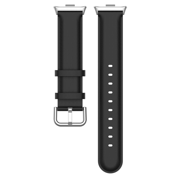 For Redmi Watch 4 / Watch 5 Round Tail Top Layer Leather Watch Band(Black) by bashfashion