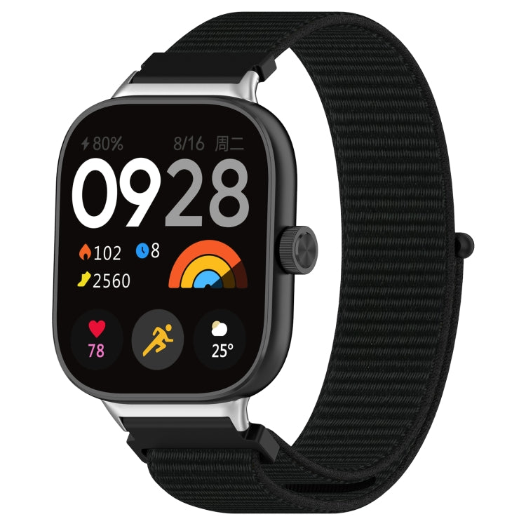 For Redmi Watch 4 / Watch 5 Nylon Loop Metal Connector Watch Band(Black) by bashfashion