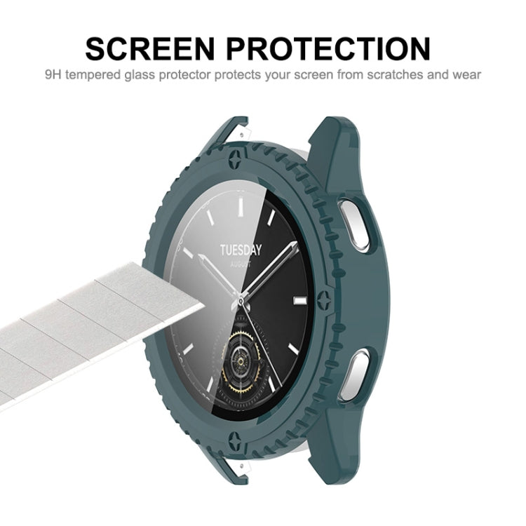 For Xiaomi Watch S3 ENKAY Hat-Prince Full Coverage Tempered Glass Film Integrated PC Watch Cover(Dark Blue) by ENKAY