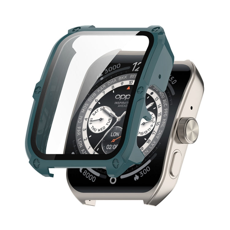 For OPPO Watch 4 Pro ENKAY Hat-Prince Full Coverage Tempered Glass Film Integrated PC Watch Cover(Dark Green) by ENKAY
