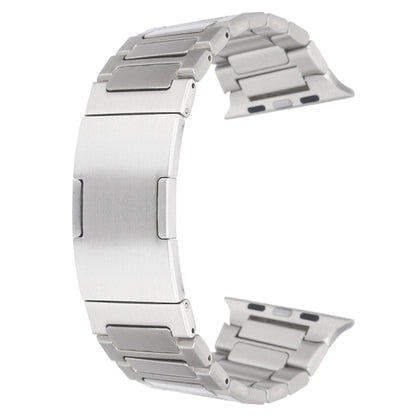 For Apple Watch Series 8 41mm Stainless Steel H-Shaped Fold Buckle Watch Band(Silver) by bashfashion