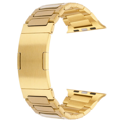 For Apple Watch Series 4 44mm Stainless Steel H-Shaped Fold Buckle Watch Band(Gold) by bashfashion
