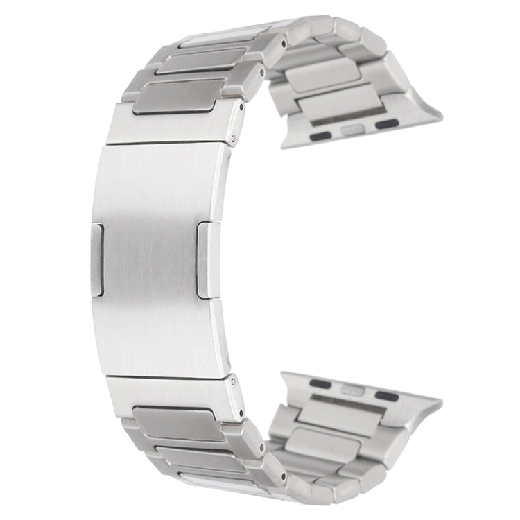 For Apple Watch Series 3 38mm Stainless Steel H-Shaped Fold Buckle Watch Band(Silver) by bashfashion