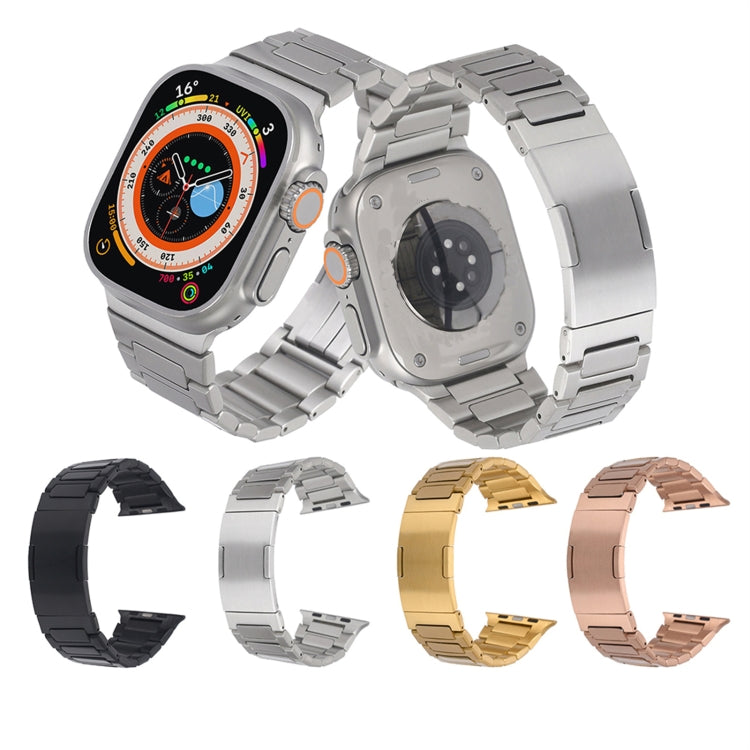 For Apple Watch SE 2022 40mm Stainless Steel H-Shaped Fold Buckle Watch Band(Silver) by bashfashion