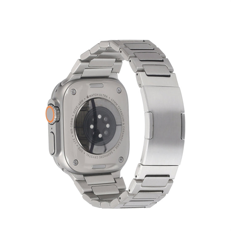 For Apple Watch SE 2022 40mm Stainless Steel H-Shaped Fold Buckle Watch Band(Silver) by bashfashion