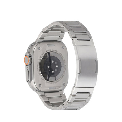 For Apple Watch SE 2022 40mm Stainless Steel H-Shaped Fold Buckle Watch Band(Silver) by bashfashion