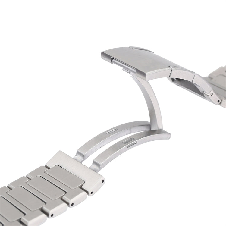 For Apple Watch Series 8 45mm Stainless Steel H-Shaped Fold Buckle Watch Band(Gold) by bashfashion