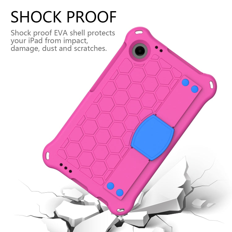 For Samsung Galaxy Tab A11 / A9 Honeycomb EVA Hybrid PC Tablet Case with Strap(Rose Red+Blue) by bashfashion